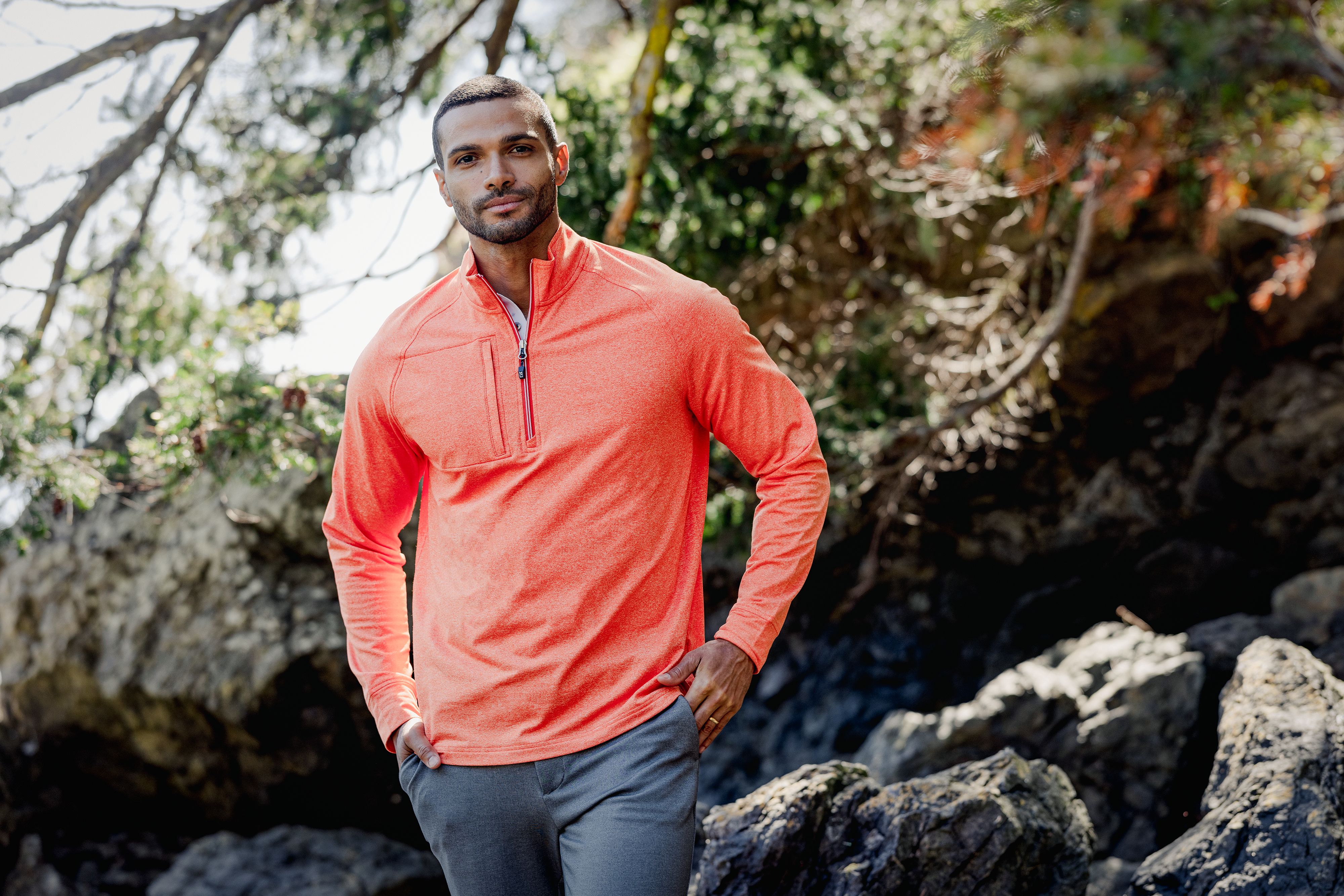 Cutter & Buck Adapt Recycled Soft Knit Stretch Mens Big & Tall Heathered Quarter Zip Pullover Big & Tall 42