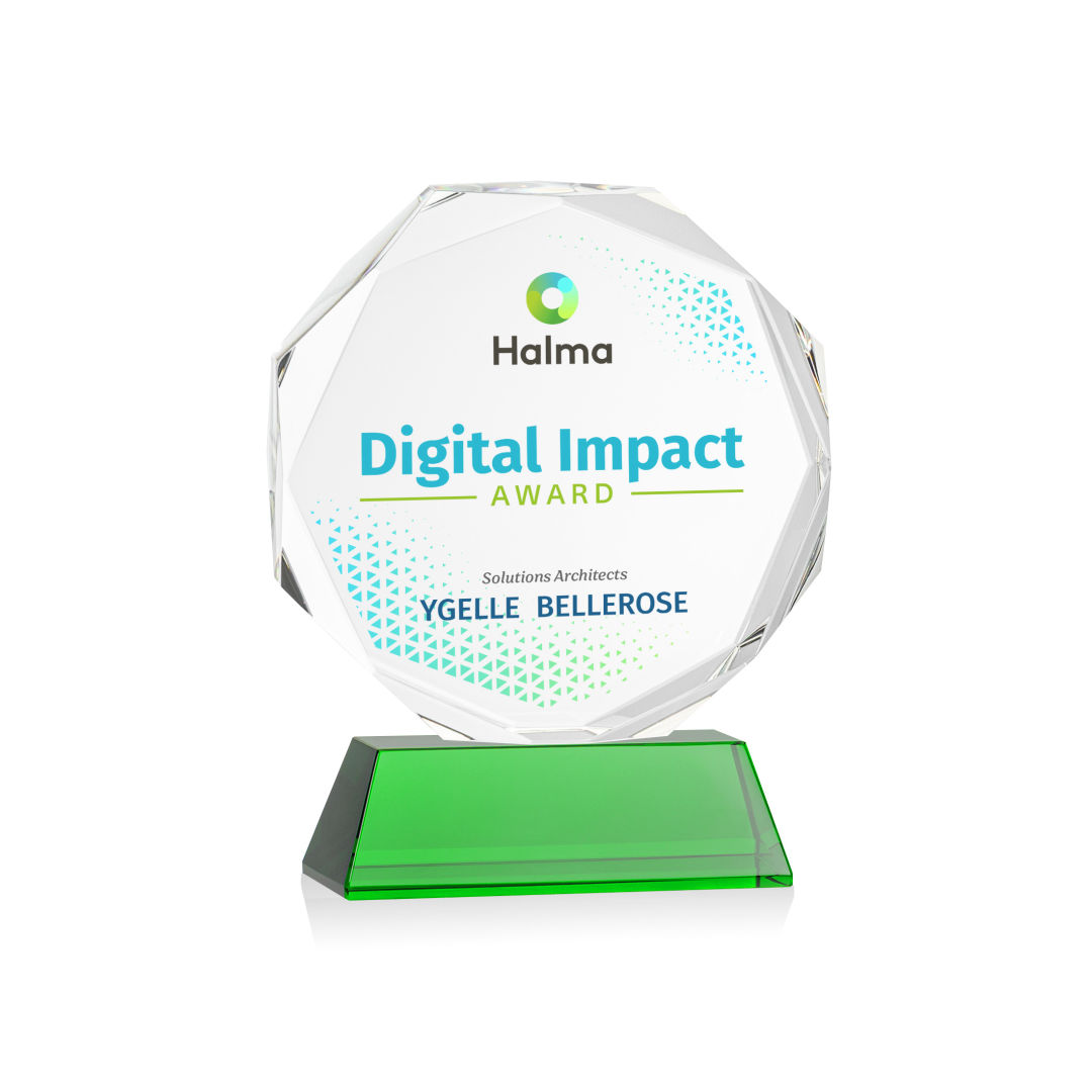 Acadian VividPrint™ Award on Newhaven Base - Green