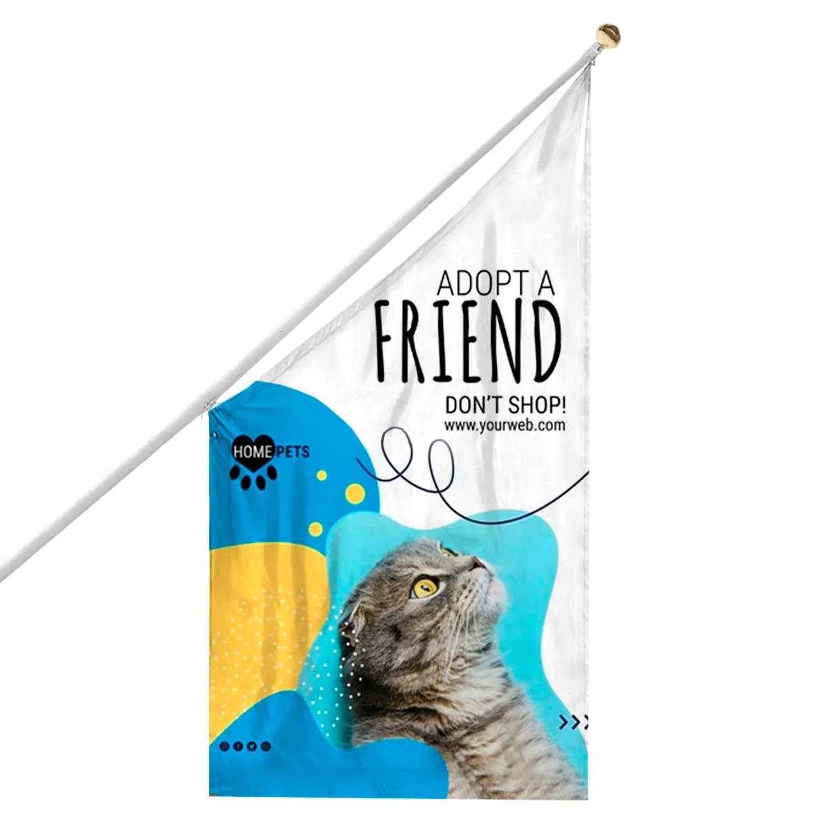 Digital Printed Building Flags 8.66' x 5' 2