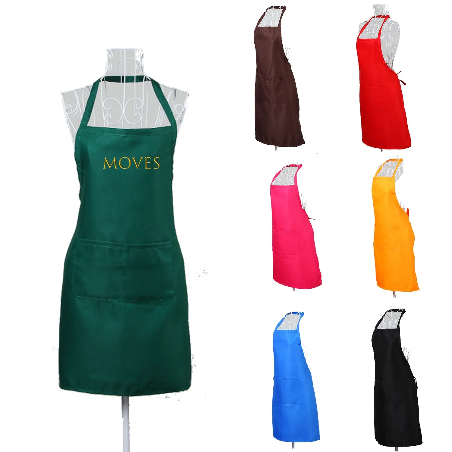 Unisex Plain Apron With Front Pocket 3
