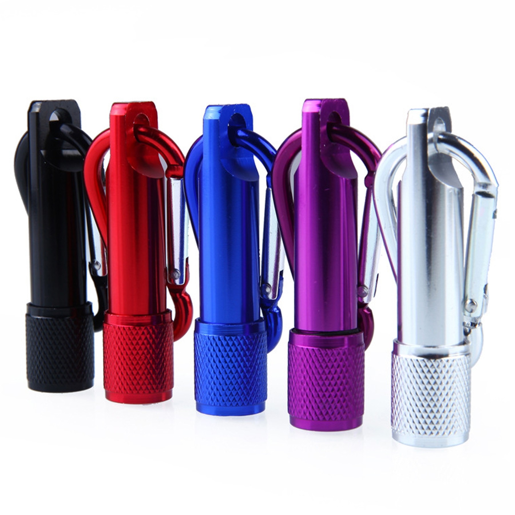 Aluminum Led Flashlight With Keychain Carabiners 3