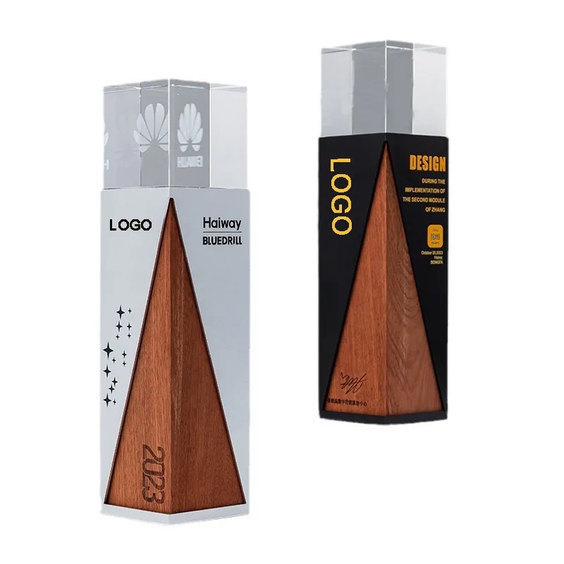 Metal and Wood Crystal Award 6