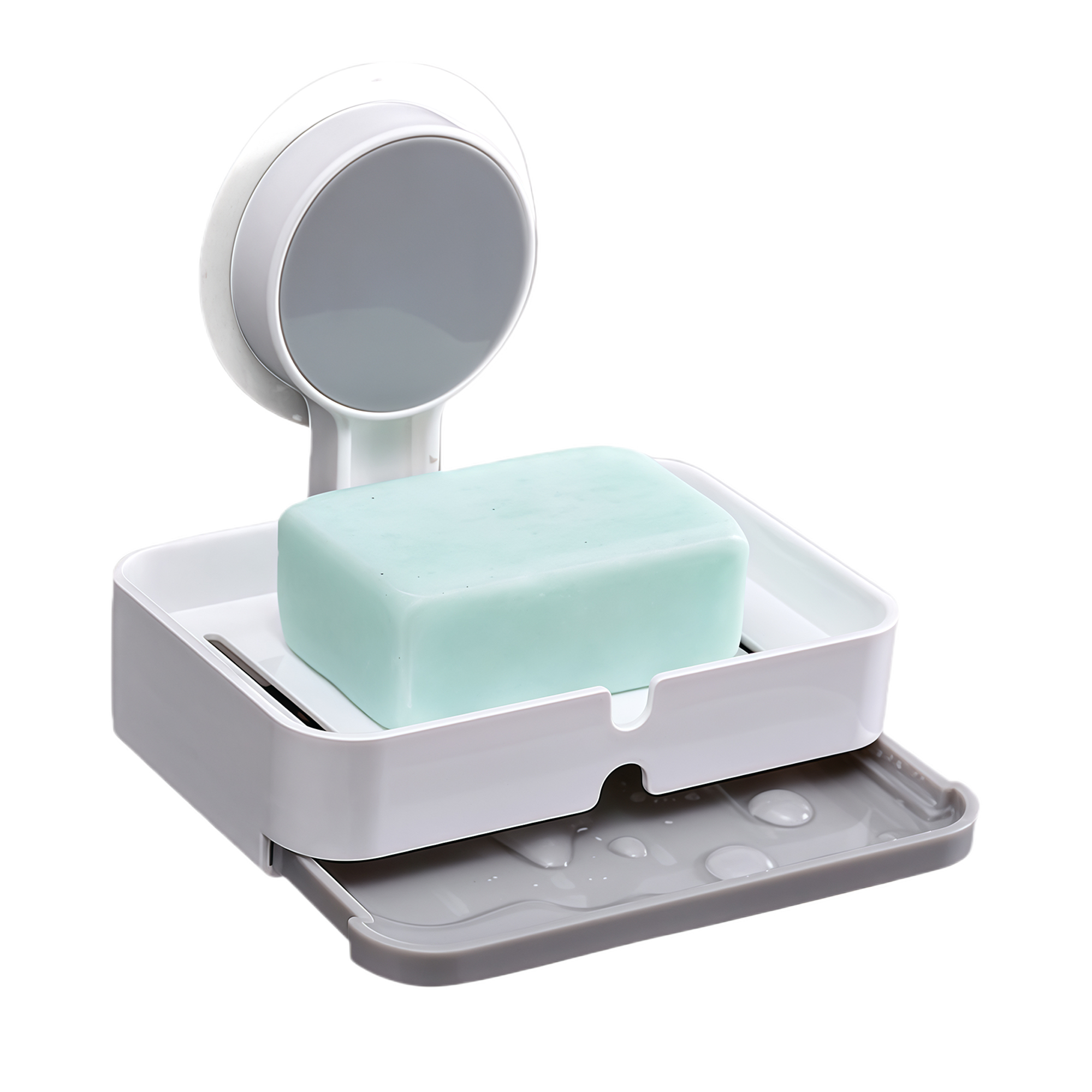 Drawer-style drainable soap dish 4