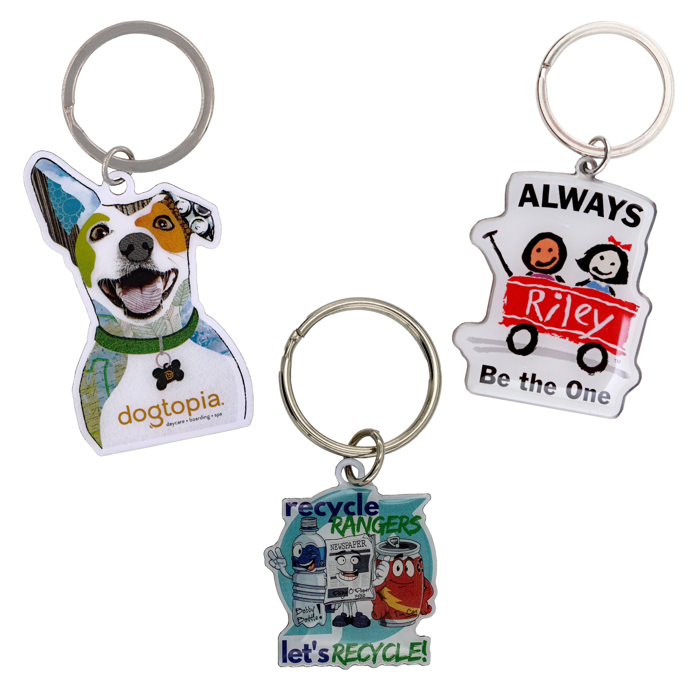 Full Color Custom Keytag Keychain (1-1/4")