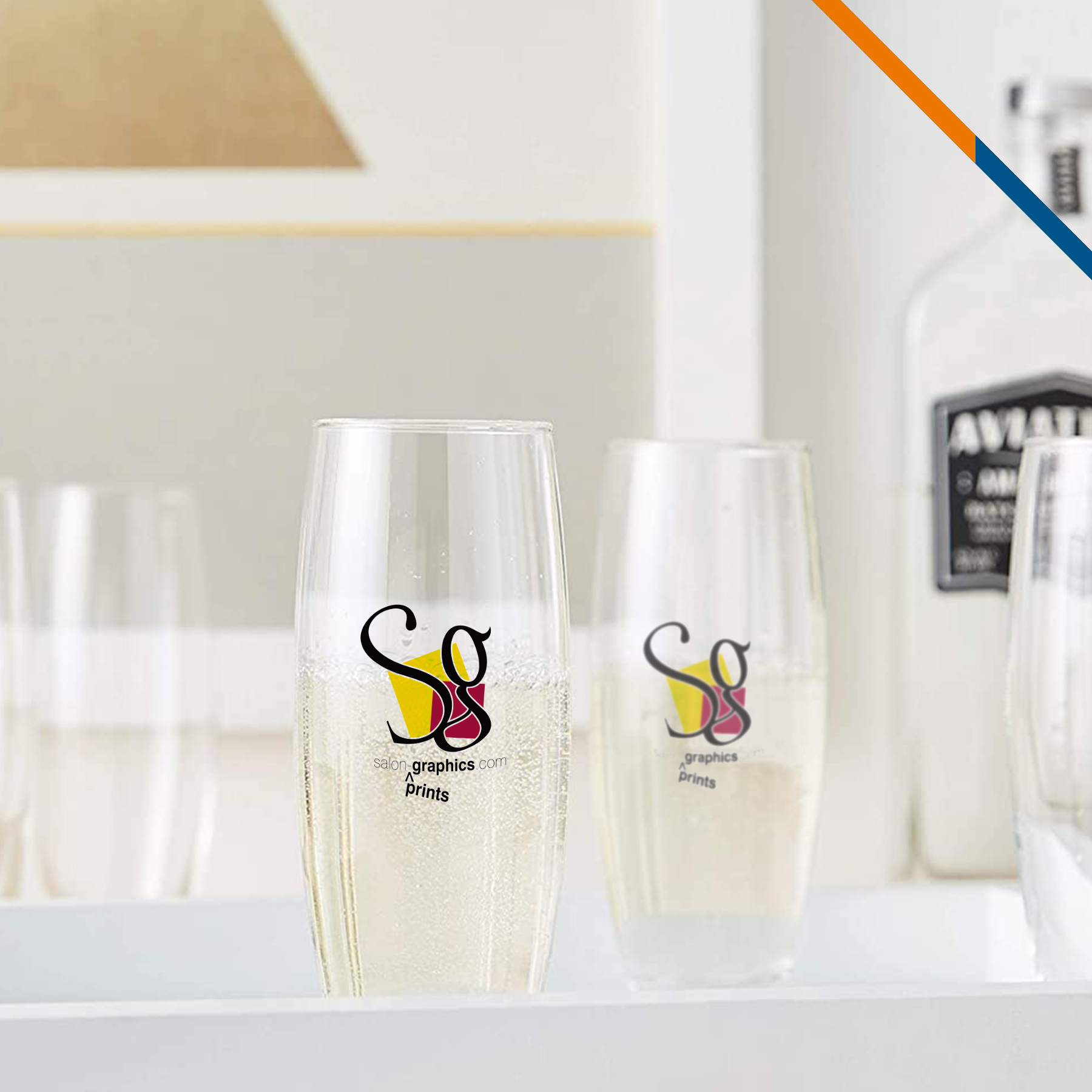 Nessa Stemless Champagne Flutes - 9 OZ. 3