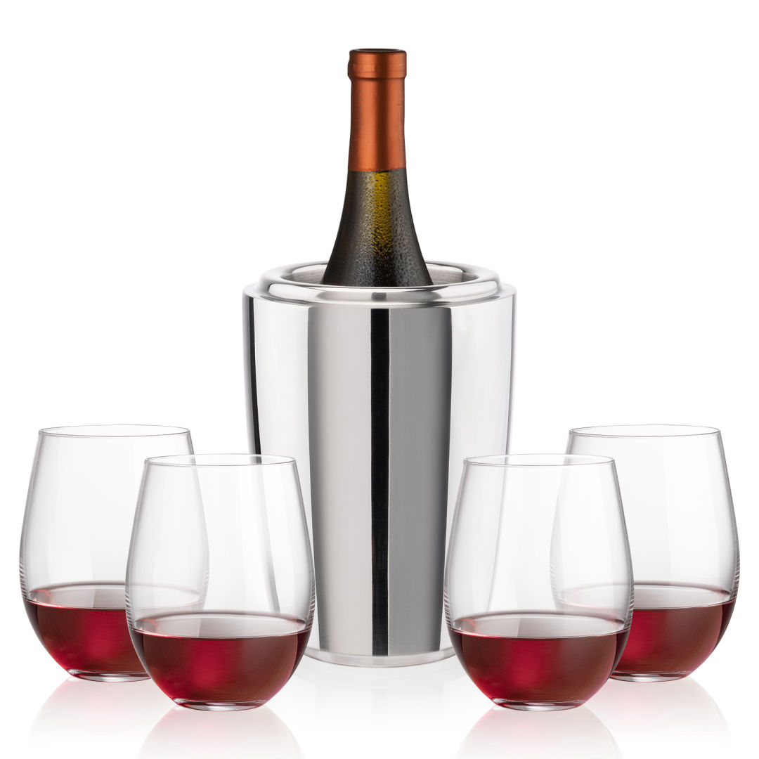 Pescara Wine Cooler & Redmond Stemless Wine Set 6