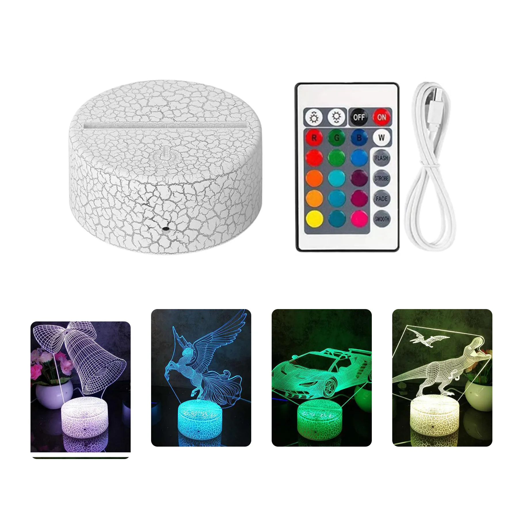 3D Night LED Lamp Base 16 Color 2