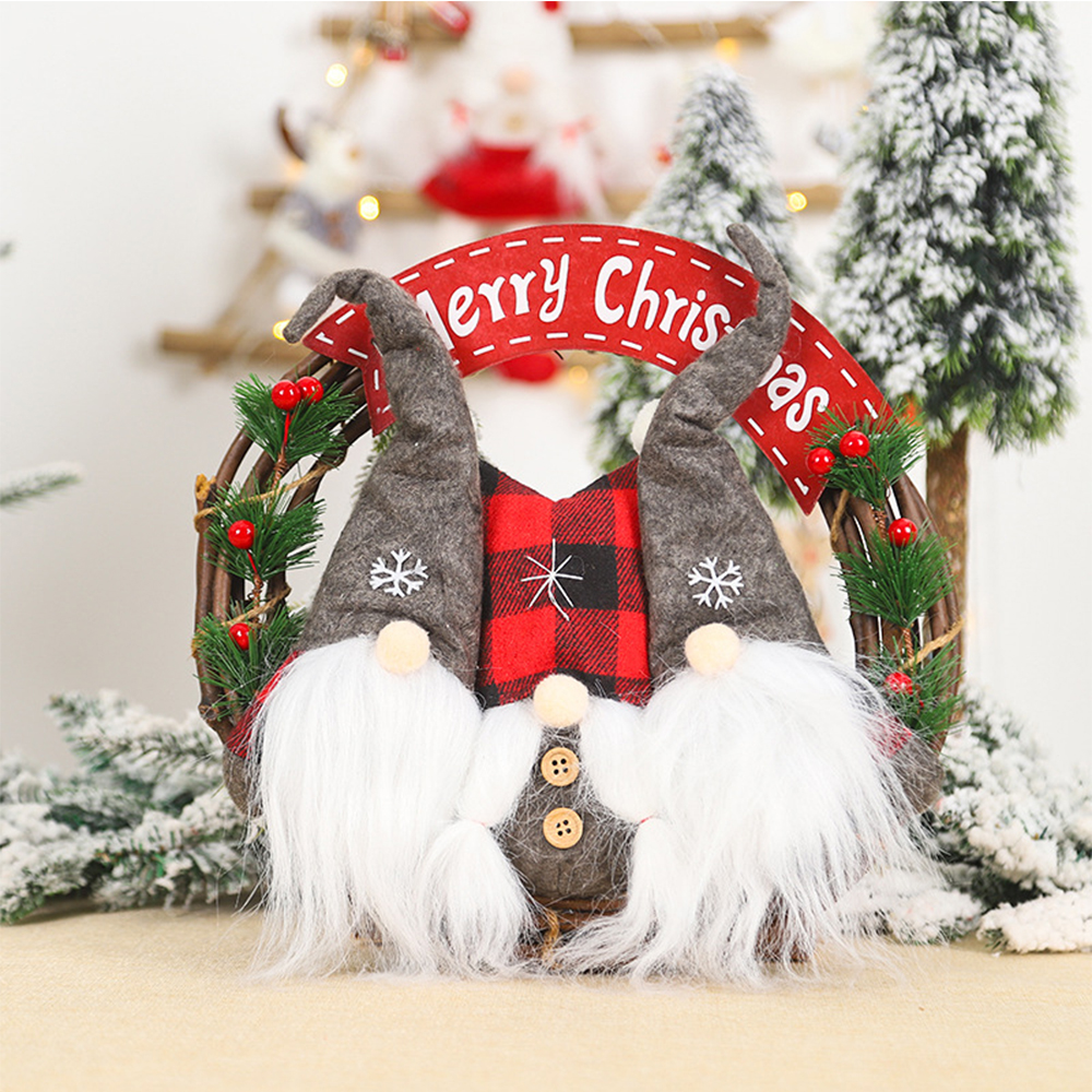 Christmas Wreath Retro Ratton Hoop Door Hanger 5