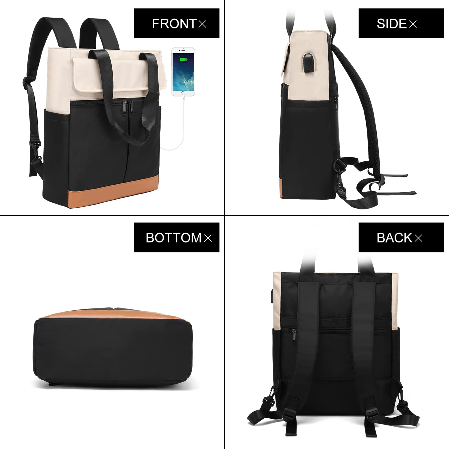 Women's Convertible Daypack Laptop Backpack 2
