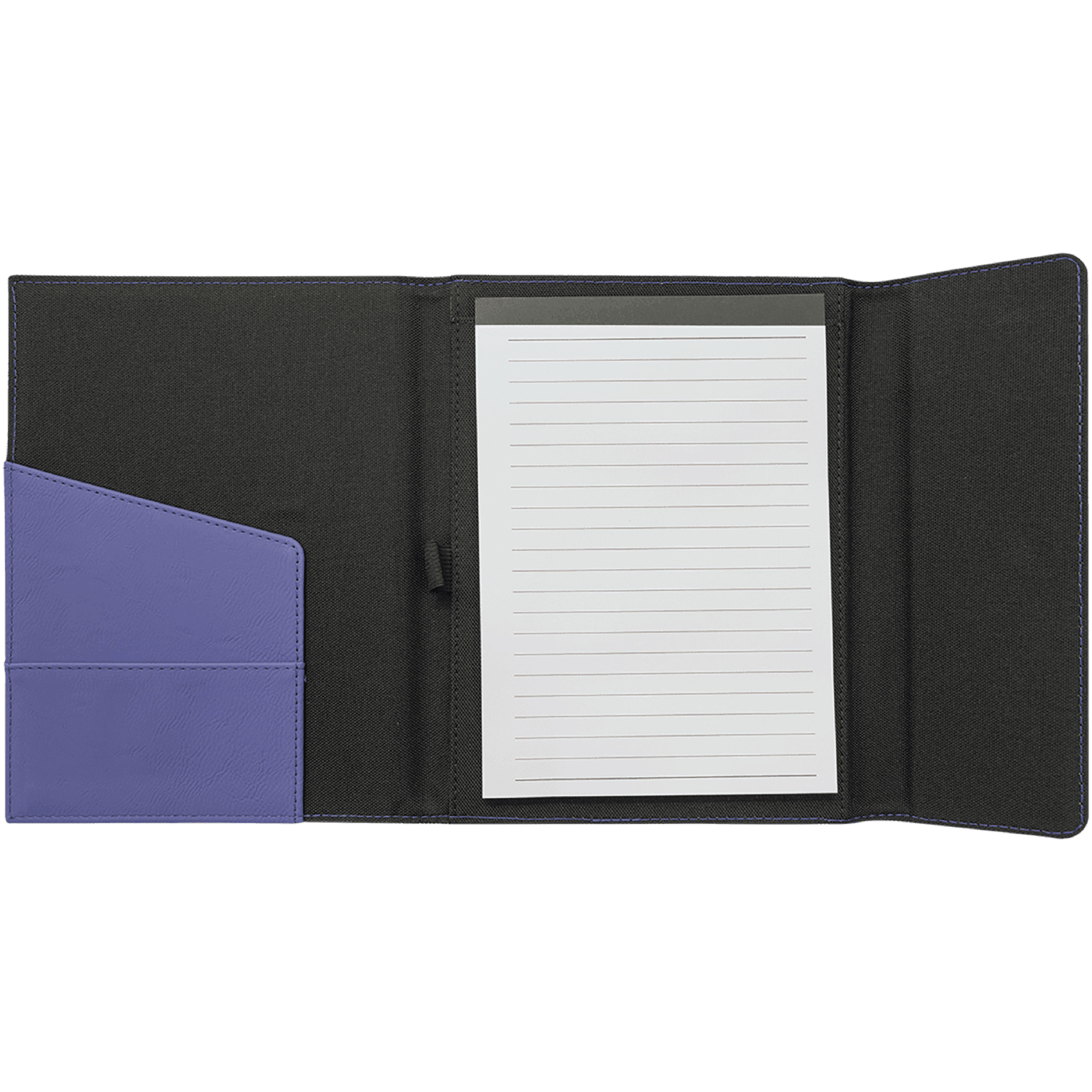 7" x 9" Purple Leatherette & Black Canvas Portfolio 6