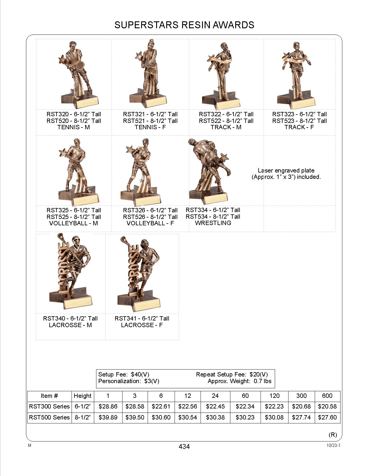 6 1/2" Tall Wrestling Superstar Resin Award 3