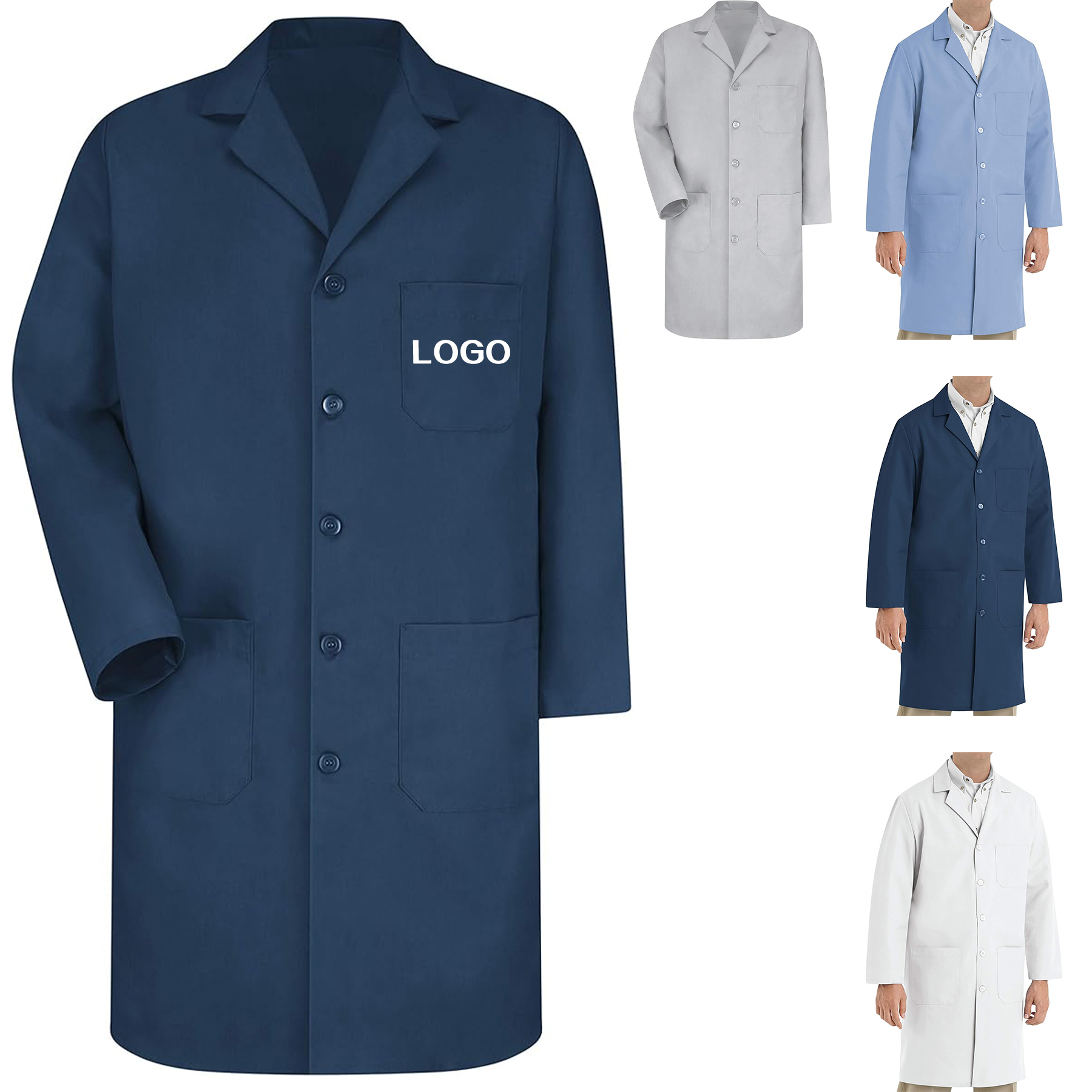 Men's Three-Pocket Lab Coat 2