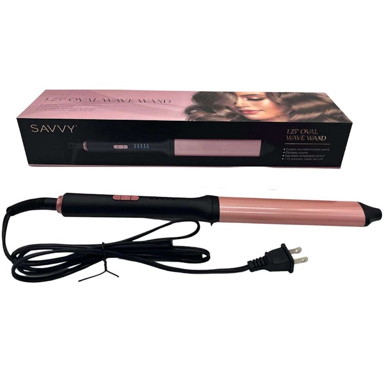 Oval Wave 1.25" Curling Iron Wand Rose Gold 1