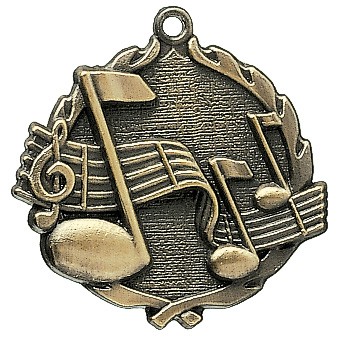 Music Wreath Medal, 1 3/4" 2
