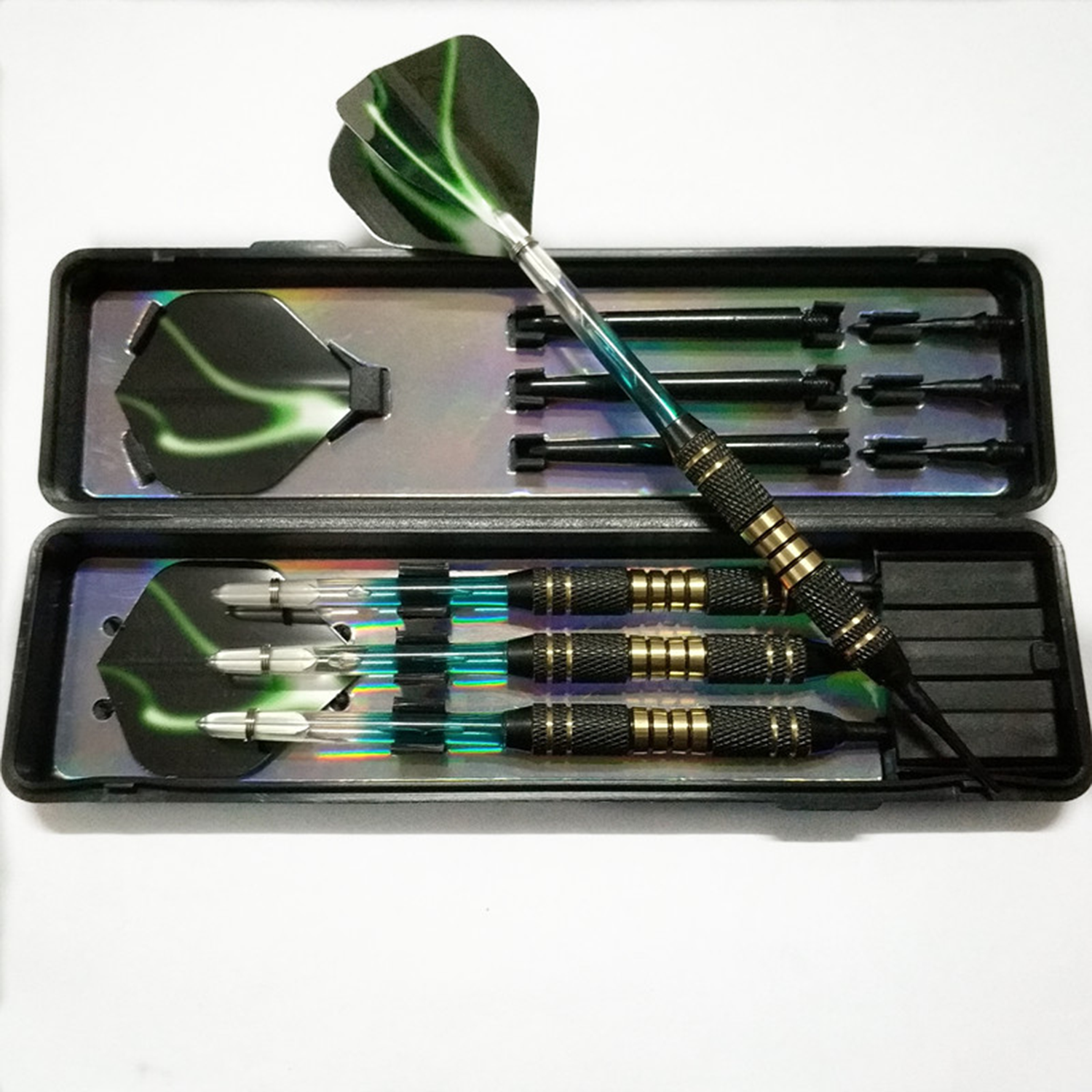3pcs Durable Metal Tip Darts Set W/ Storage Box 6