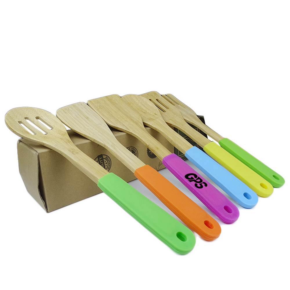12 " Bamboo shovel with Silicone Handle Set 4
