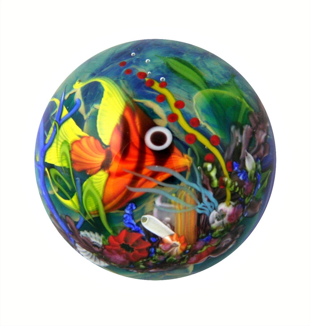 Round Dome Glass Paperweight - full color 8