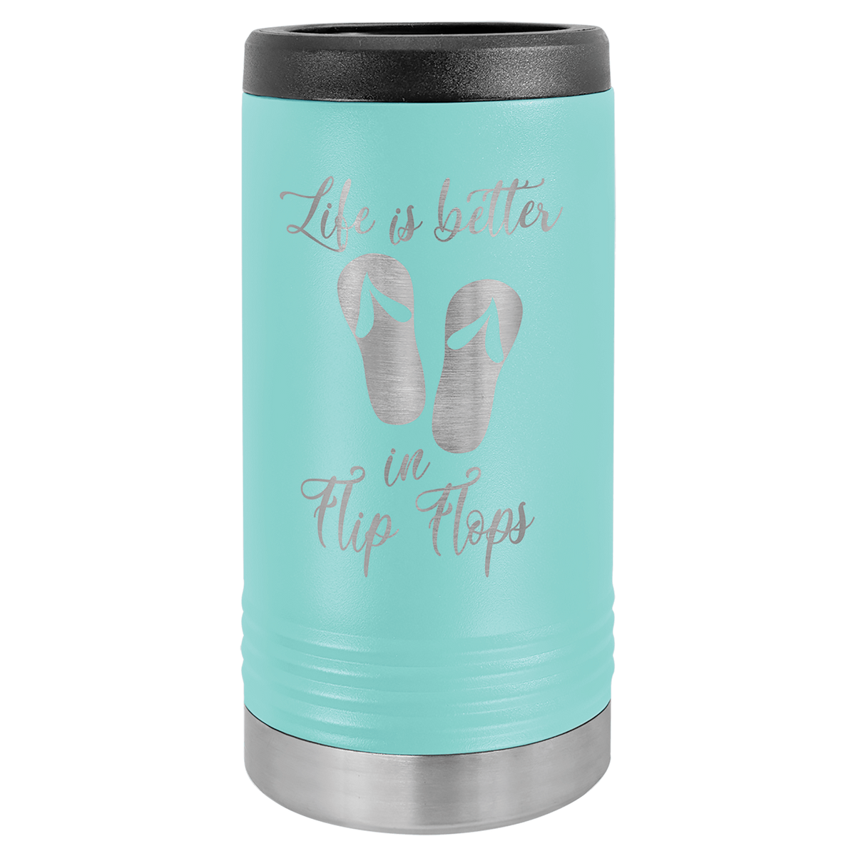 Polar Camel Teal Slim Beverage Holder, custom koozie with logo imprint 3