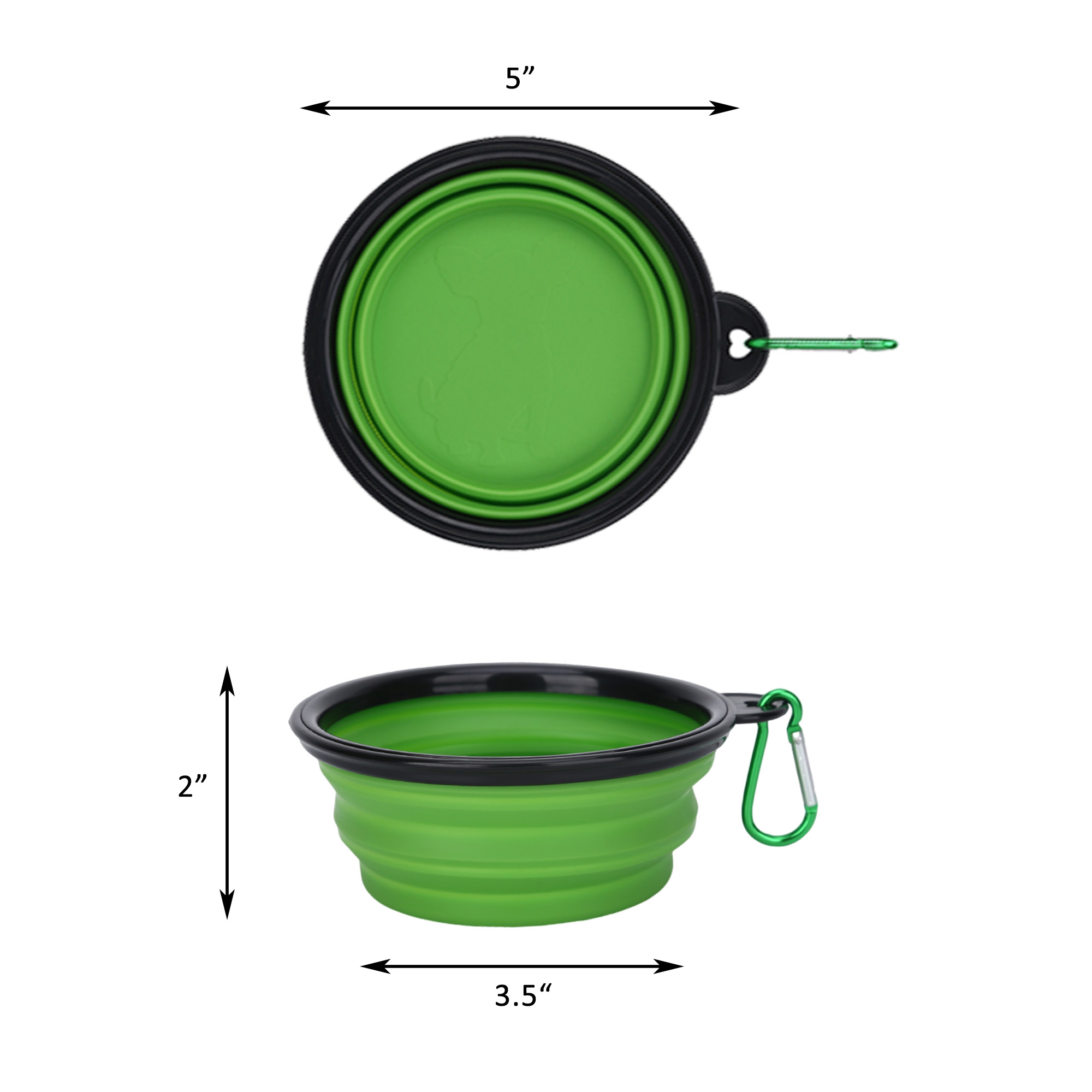 12oz Foldable Collapse TPE Pet Bowl Carabiner 3