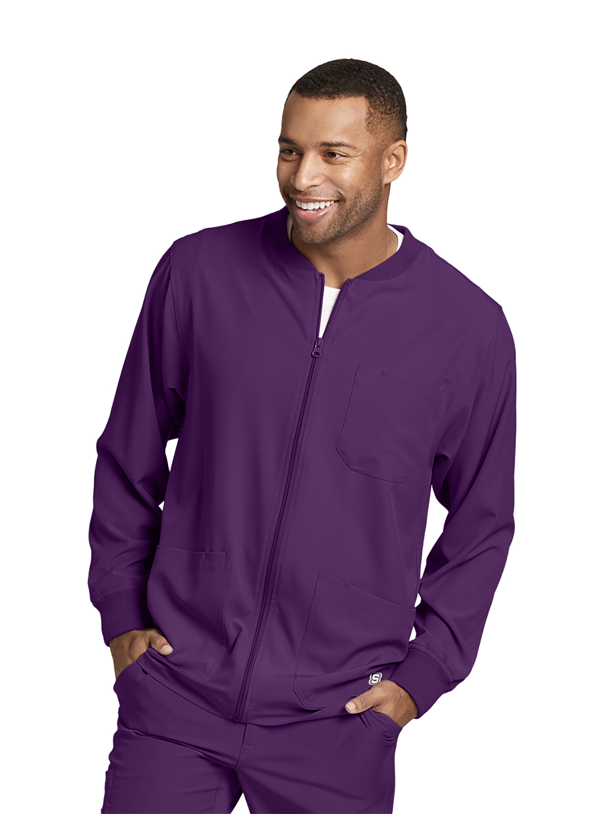 Skechers - Men's Three-Pocket Zip-Up Structure Warm-Up Scrub Jacket 9