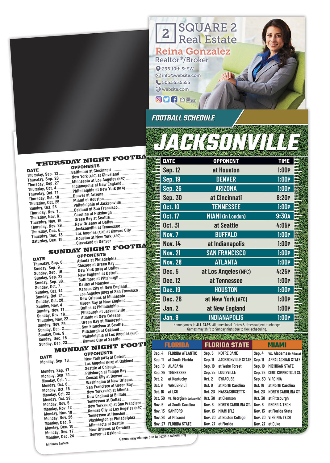 Magna-Card Business Card Magnet Football Schedules (3.5x9) 1