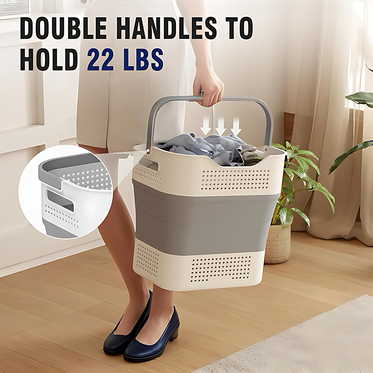 Foldable Laundry Basket - Japanese Style Storage 6