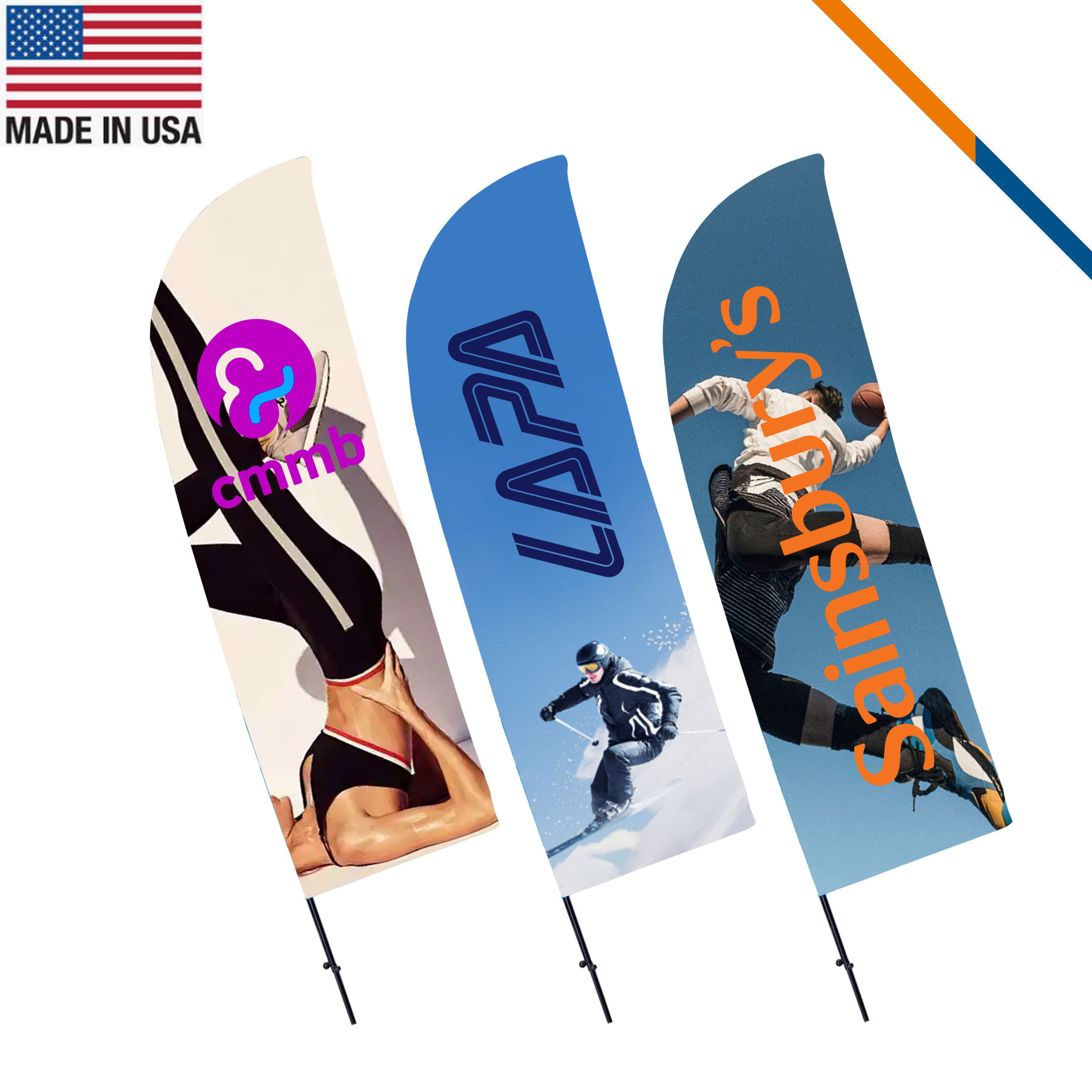 9' Oleta Double-Sided Straight Flag 4