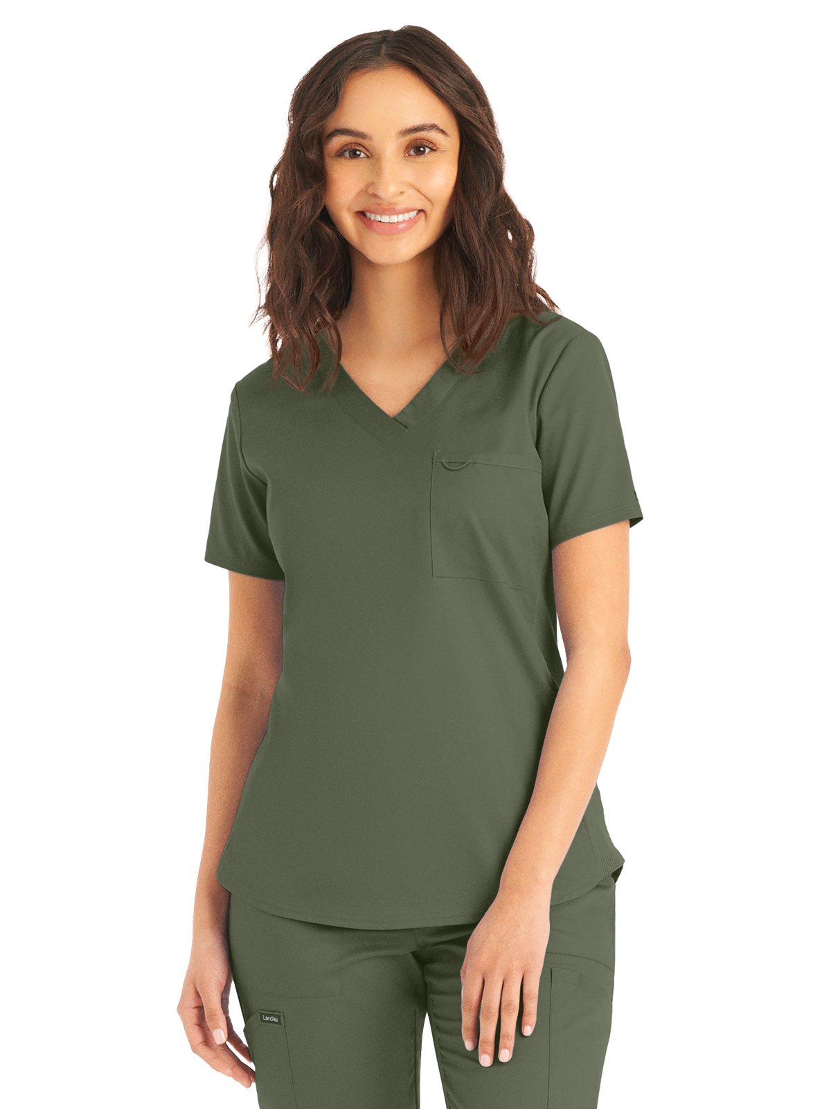 Landau - ProFlex - Women's Two-Pocket Back Princess Seamed V-Neck Top 45