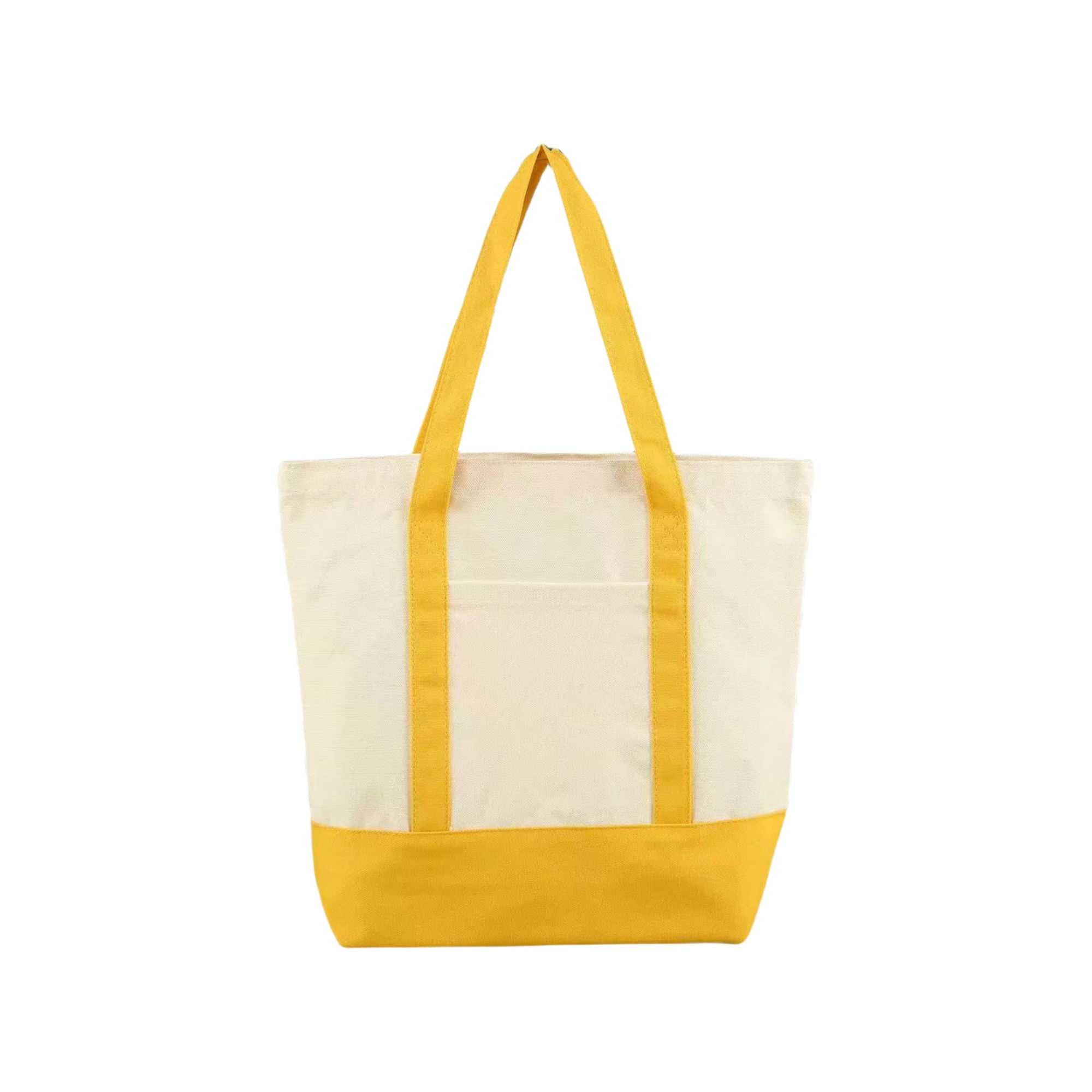Canvas Tote Bag With An External Pocket, custom tote bag with logo imprint 8