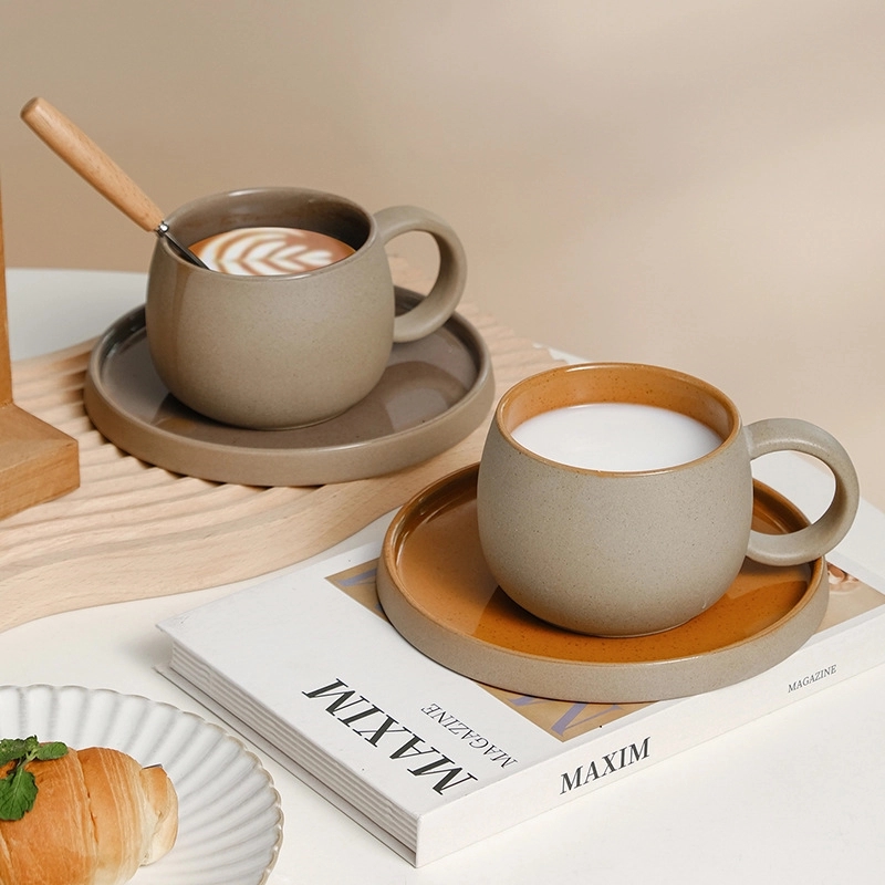 Custom 8 oz Ceramic Coffee Mug Saucer Set 5
