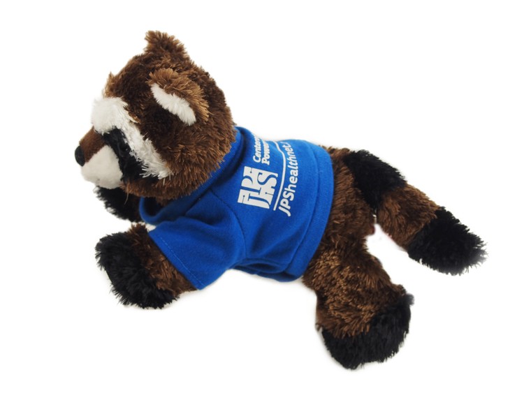 8" Ringo Raccoon with t-shirt and one color imprint 2