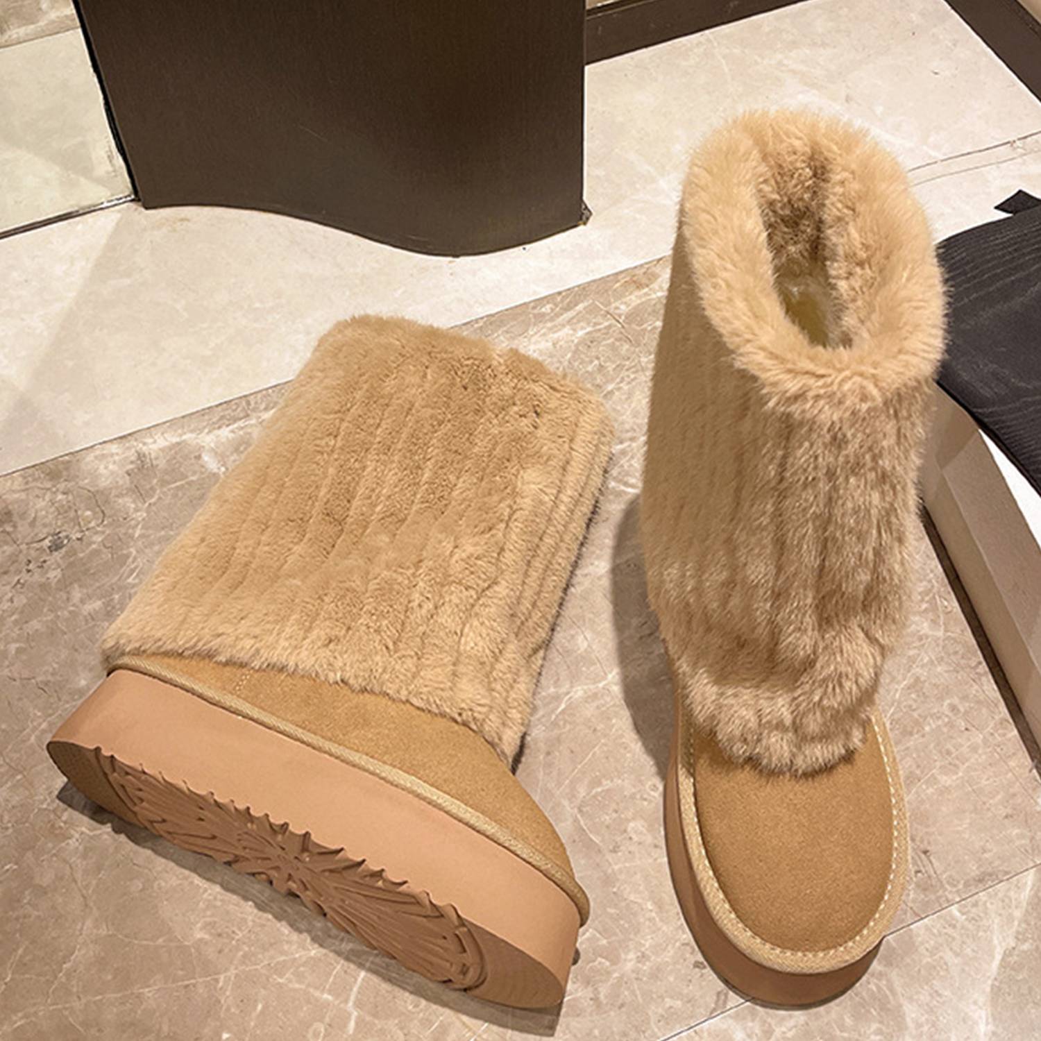 Women's Fuzzy Fleece Boots 6