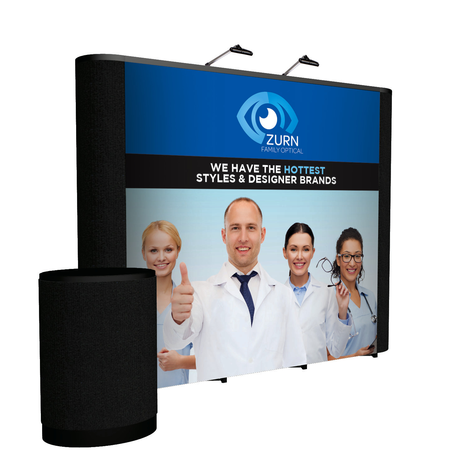 10' Straight ARISE Floor Display Kit (Mural with Fabric Ends) 6