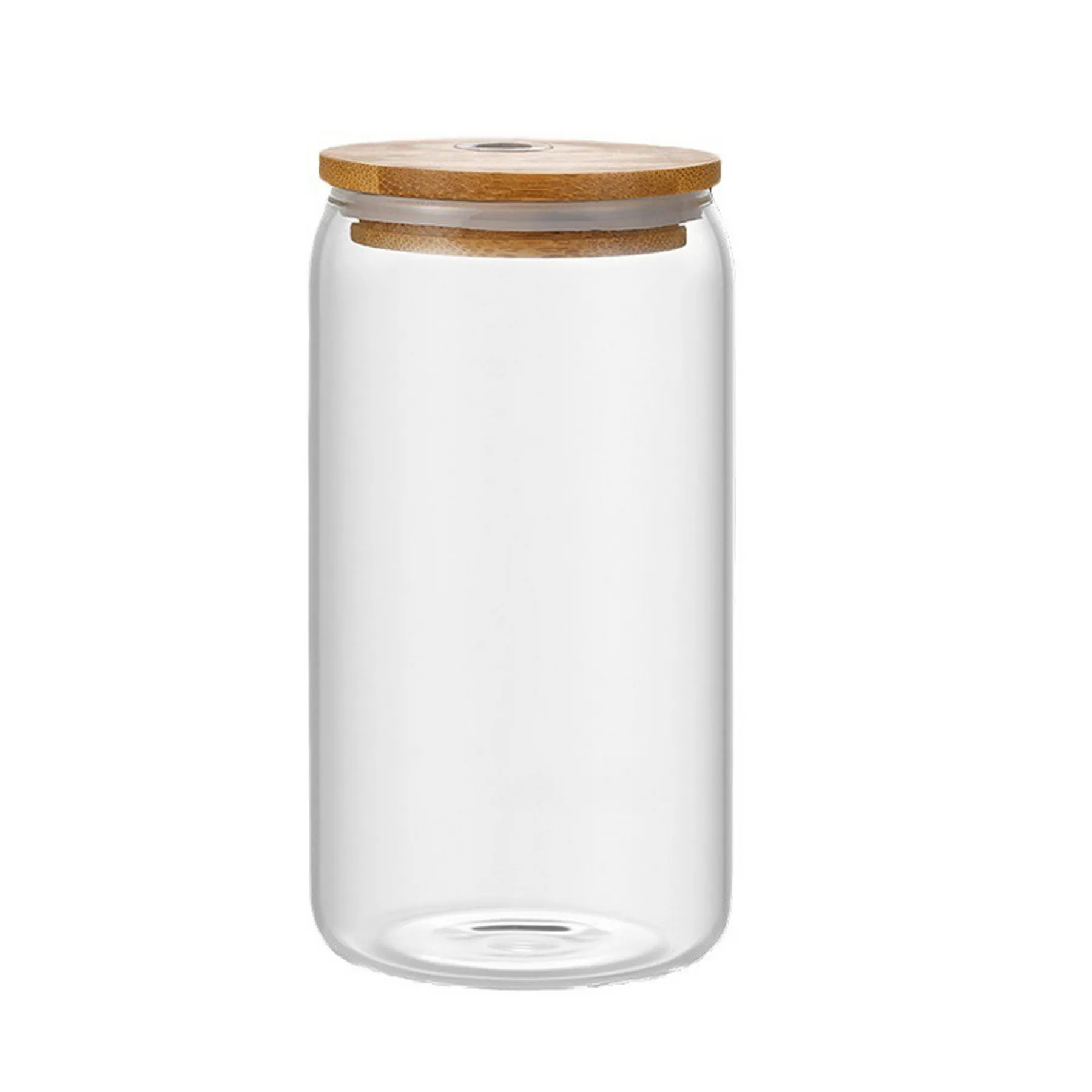 16Oz Pint With Glass Straw & Bamboo Lid 7