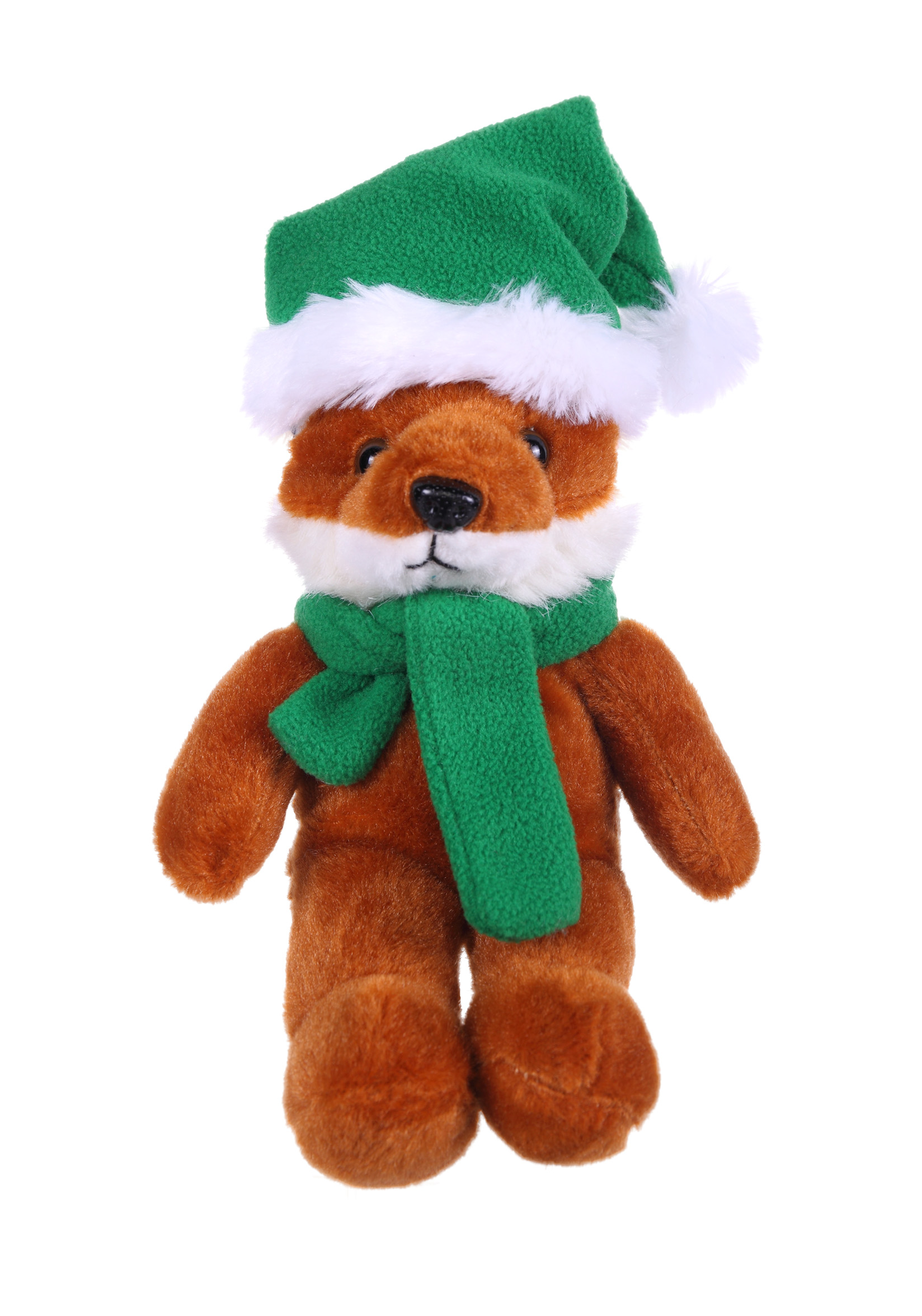 Soft Plush Stuffed Fox with Christmas Hat and Scarf