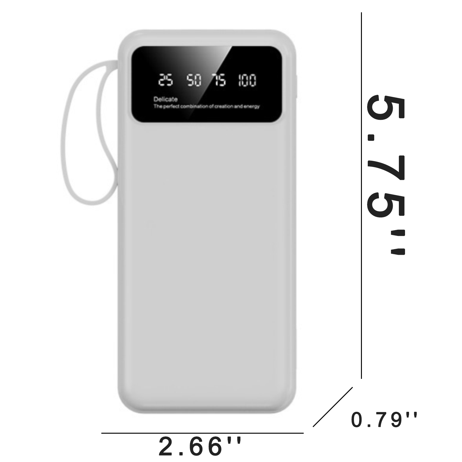 10000mAh Portable Power Bank w/ 4 Built in Cables 3