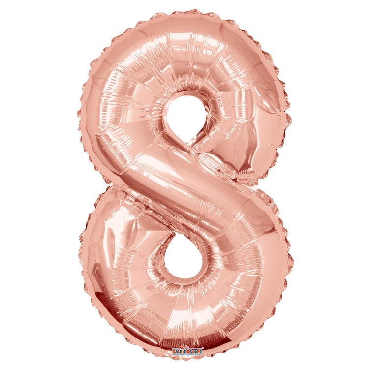 Mylar Number 8 Balloons - Rose Gold 34" 2