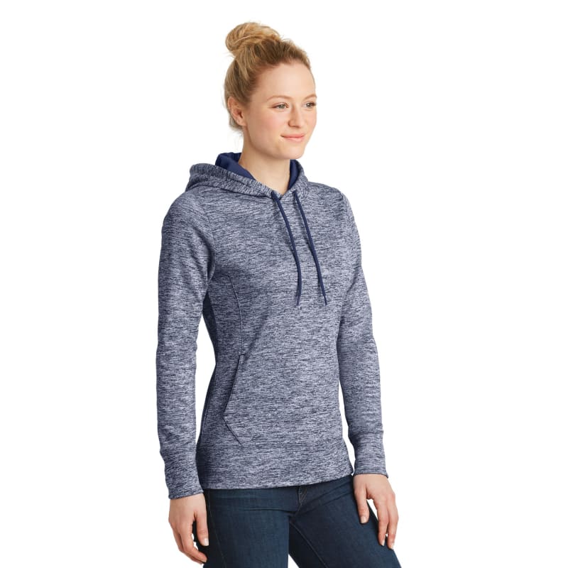 Sport-Tek Women's PosiCharge Electric Heather Fleece Hooded Pullover. 12