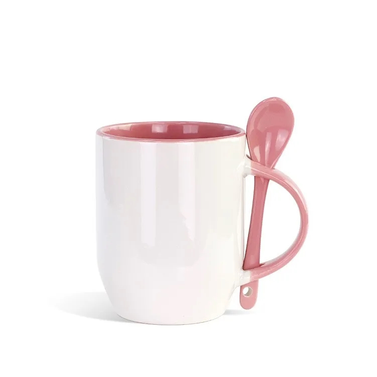 12oz Inner Color Mug With Spoon 2