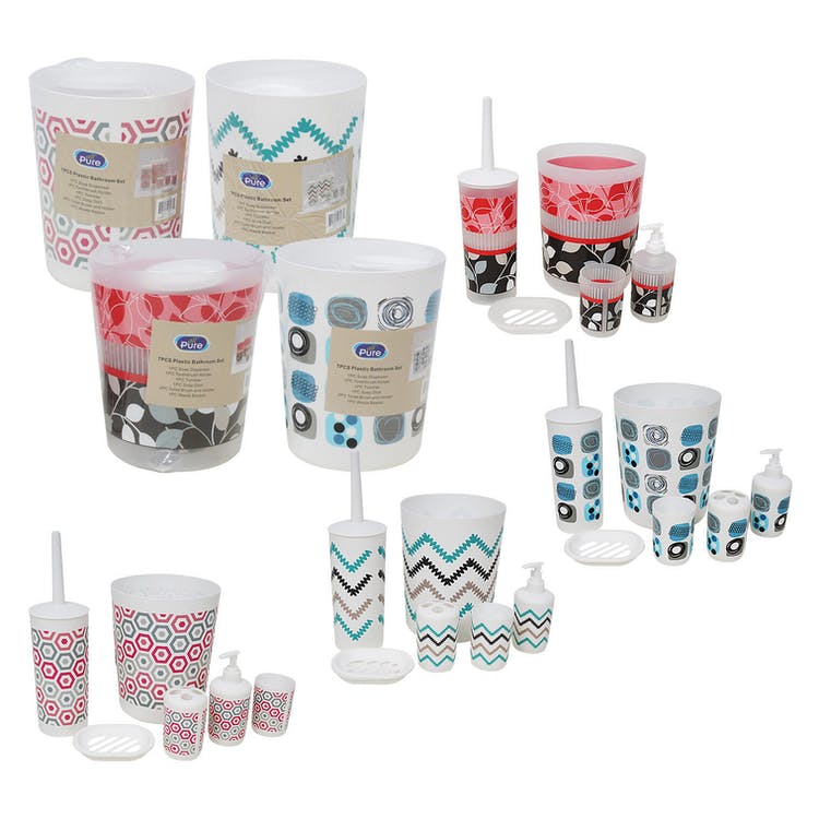 Bathroom Essentials Sets - 7 Pieces 4 Designs