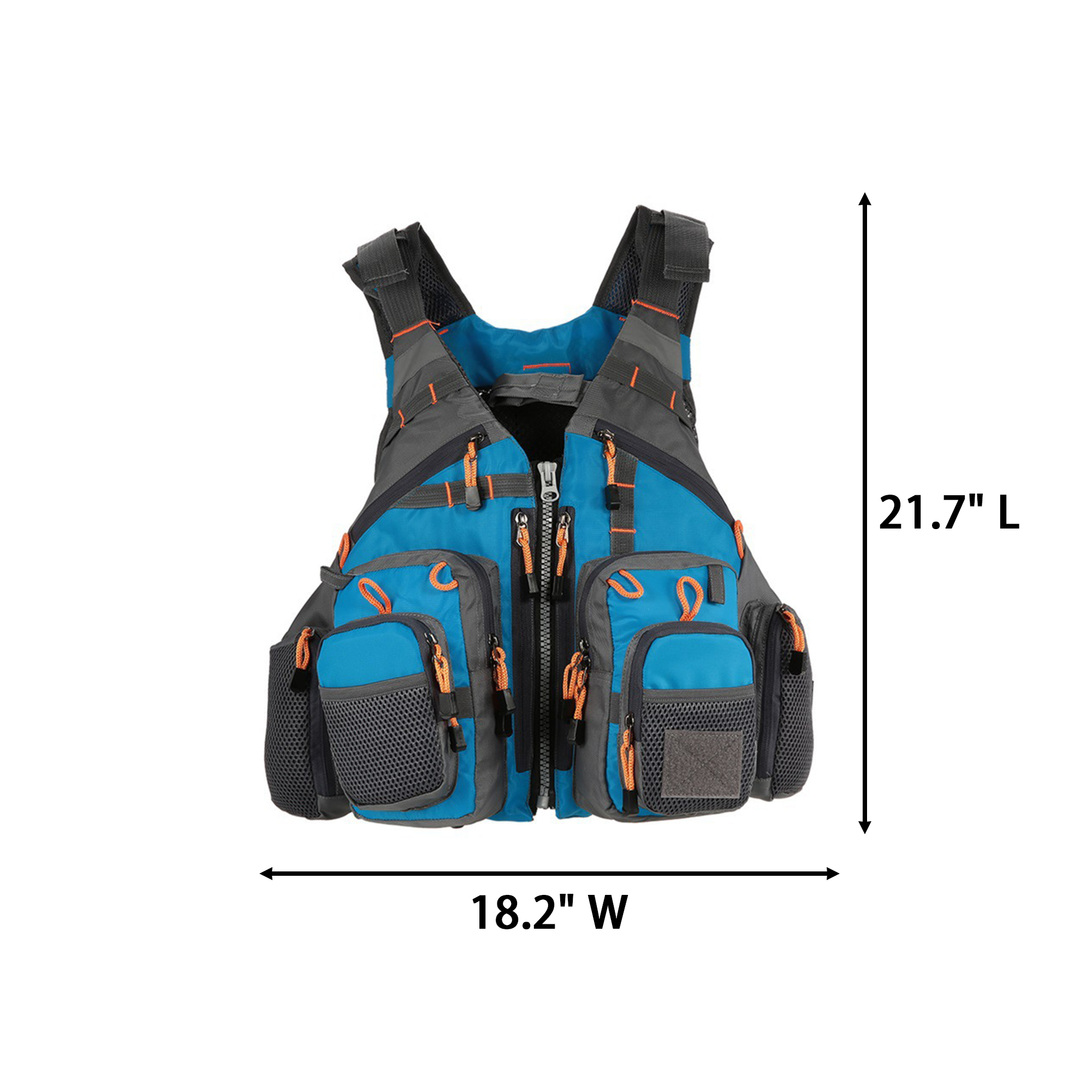 Adjustable Multi Pocket Floating Life Vest 21.7" x 18.2" 3
