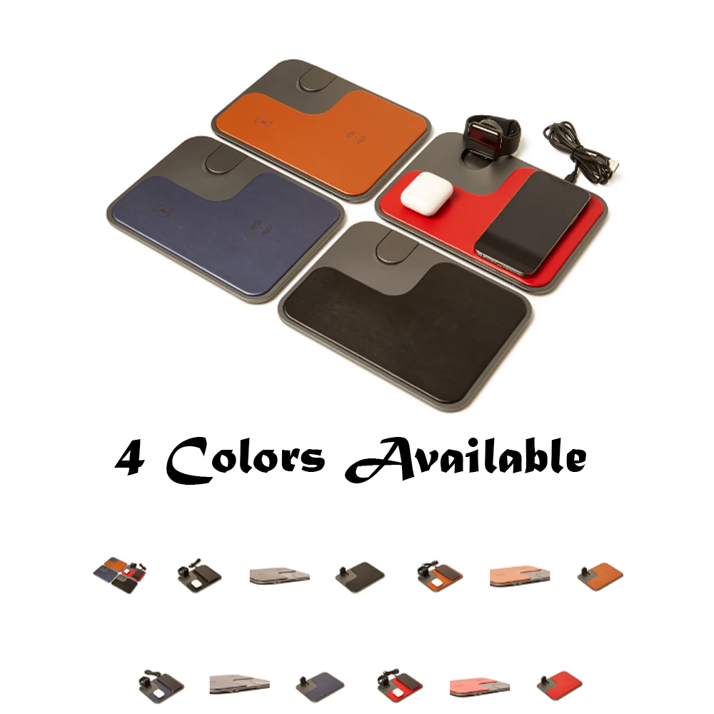 3 In 1 Wireless ChargingLeather Tray 3