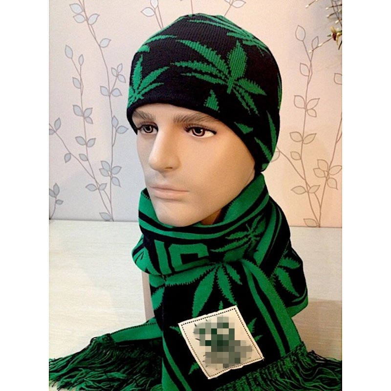 Custom Acrylic Jacquard Cuff Beanie Hat and Scarf 5