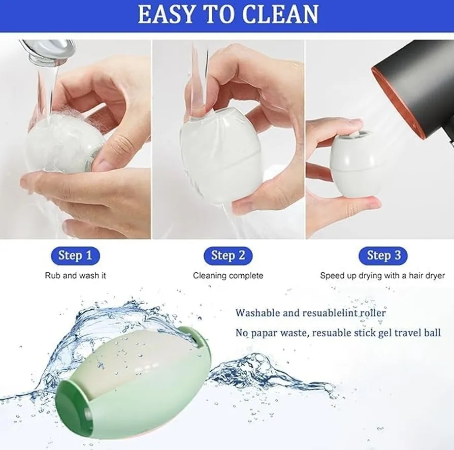 Portable Lint Roller for Sofa Carpet Clothes Pet Hair Remover Diatomite Adhesive 6