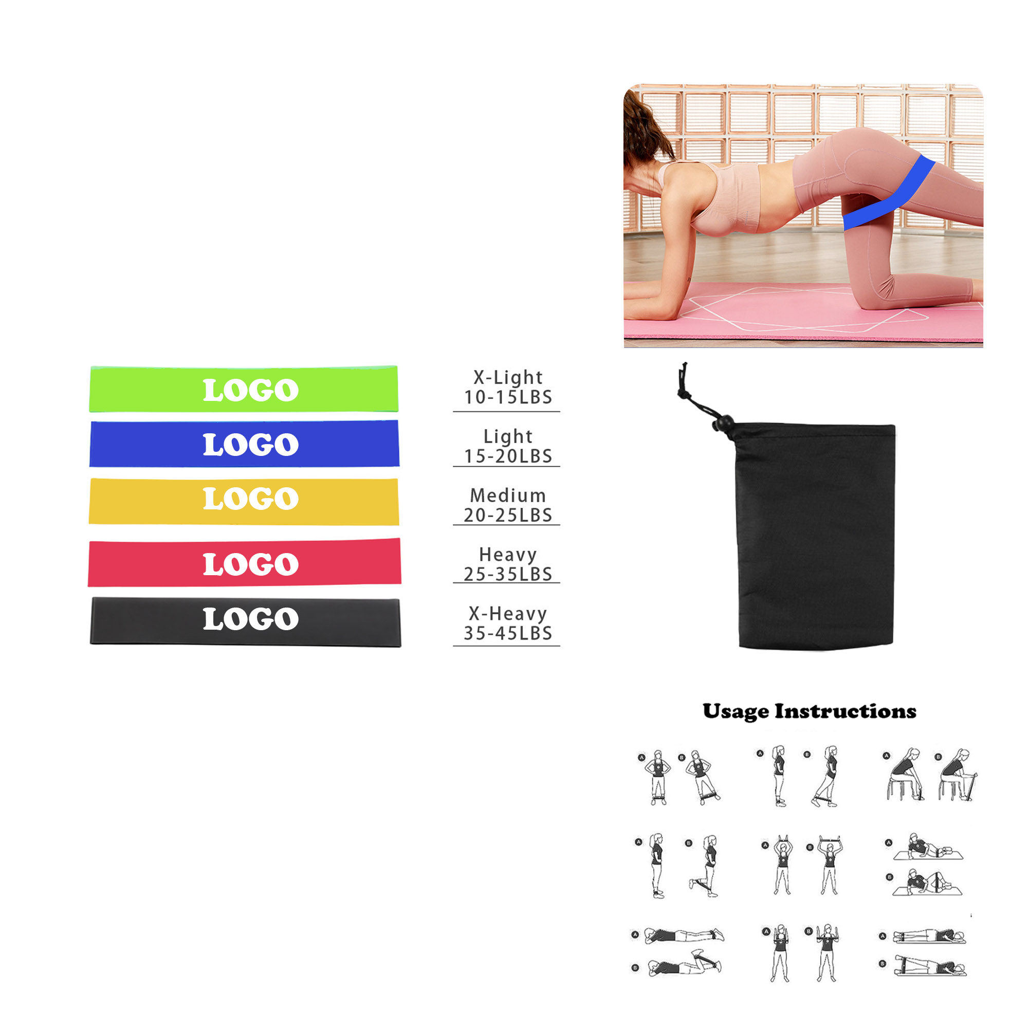 MOQ 100 pcs Exercise Loops 3