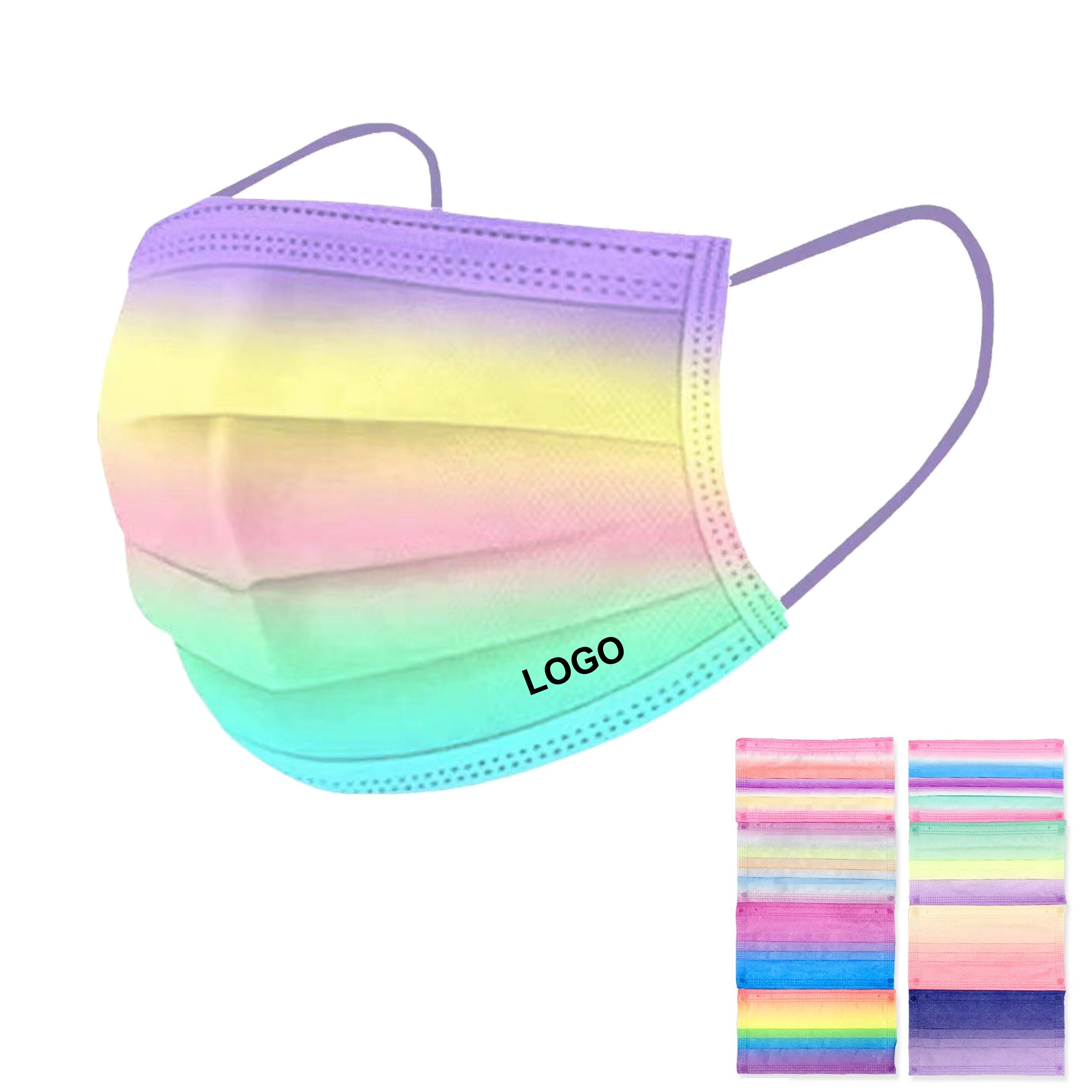 Rainbow Disposable Face Mask (direct import) 2