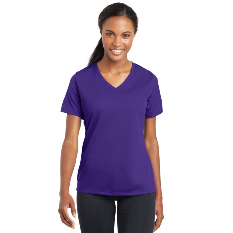 Sport-Tek Women's PosiCharge RacerMesh V-Neck Tee. 114