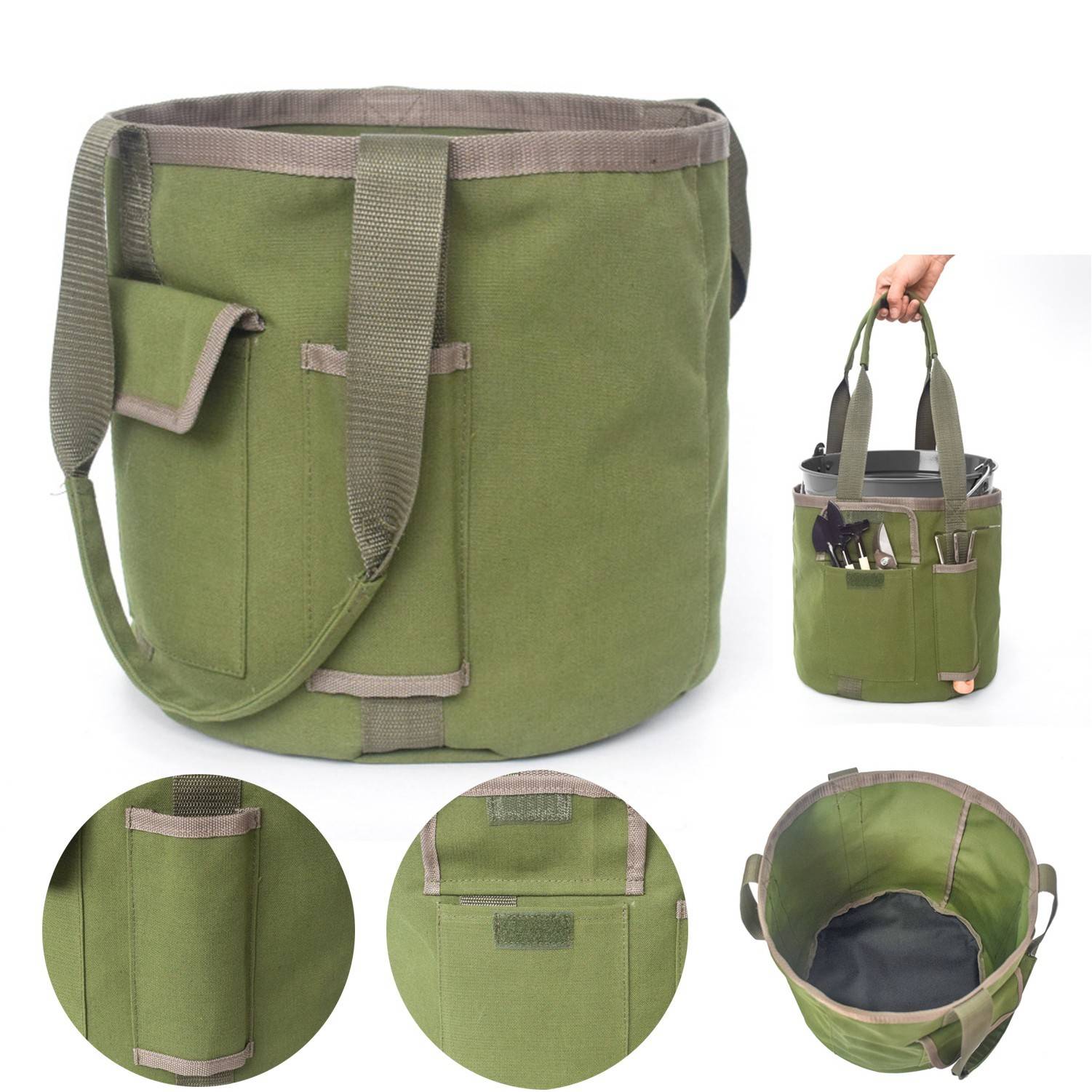 Portable Matching Garden Bucket Bag, custom tote bag with logo imprint 4