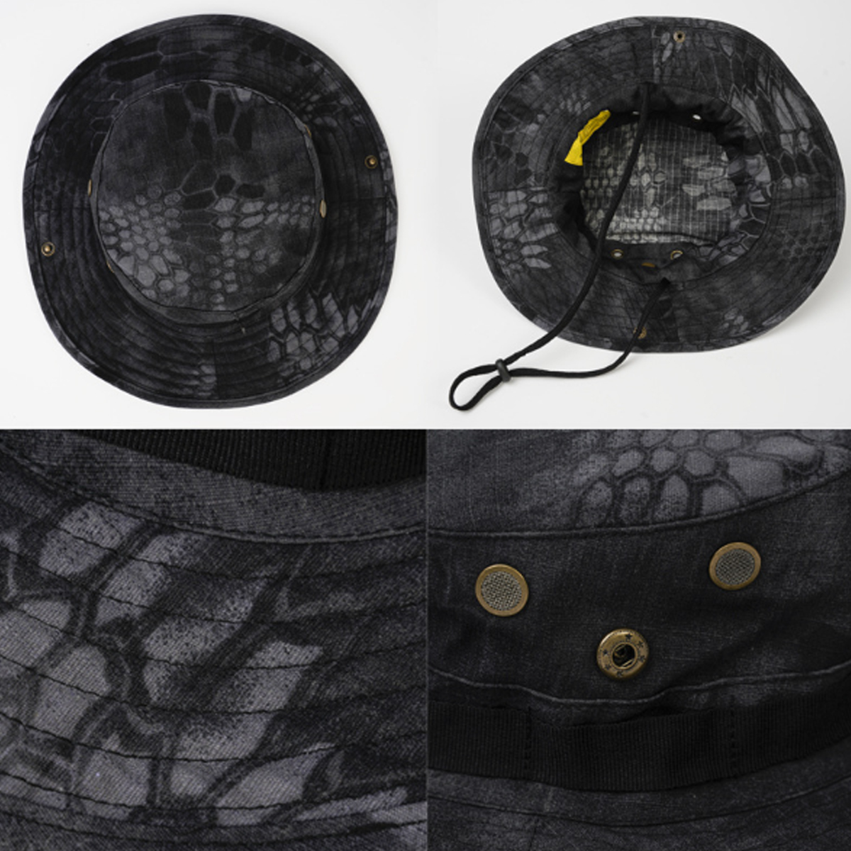 Wide Brim Camo Boonie Hat with Eyelets for Outdoors 3