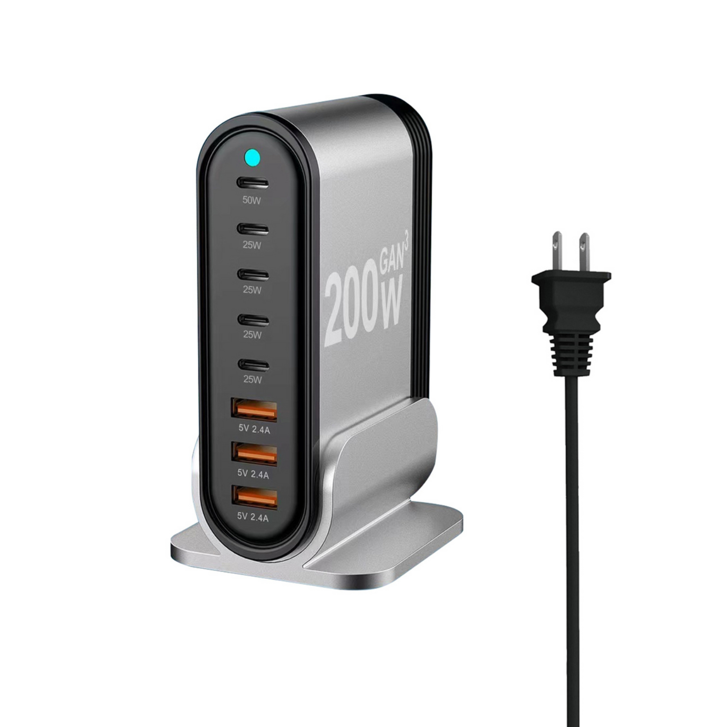 8-Port USB Flash Charge Station - 200 W 3